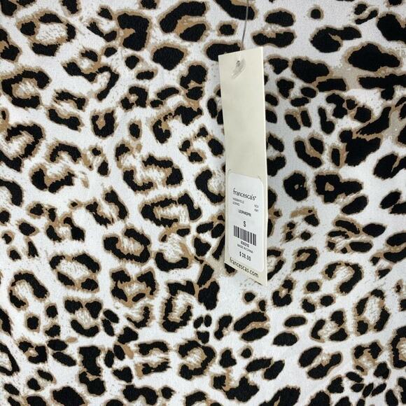Francesca’s Trixxi Ruffle Leopard Print Mini Skirt Elastic Waist NWT Size Small - Picture 2 of 3